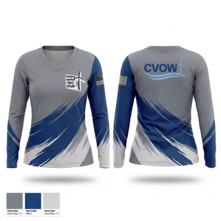 Womens Long Sleeve Vneck Shirt, CVOW, Swimming, Teamtime, Team time, sublimation, custom sports apparel, team uniforms, spirit wear, spiritwear, sports uniforms, custom shirts, team store, custom team store, fundraiser sports, apparel fundraiser