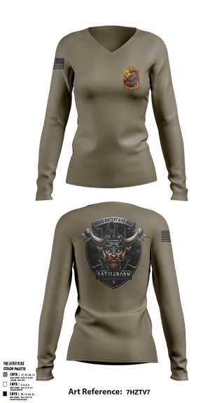 Womens Long Sleeve Vneck Shirt, Battleborn, Army, Teamtime, Team time, sublimation, custom sports apparel, team uniforms, spirit wear, spiritwear, sports uniforms, custom shirts, team store, custom team store, fundraiser sports, apparel fundraiser