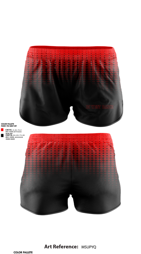 Womens Shorts, DC West Dance, Spirit Store, Teamtime, Team time, sublimation, custom sports apparel, team uniforms, spirit wear, spiritwear, sports uniforms, custom shirts, team store, custom team store, fundraiser sports, apparel fundraiser