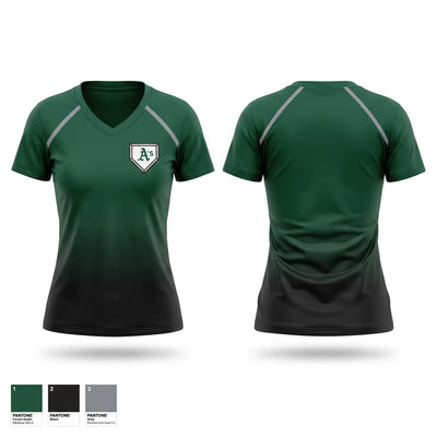 Quad City A's Women's Short Sleeve V-neck Shirt - 1