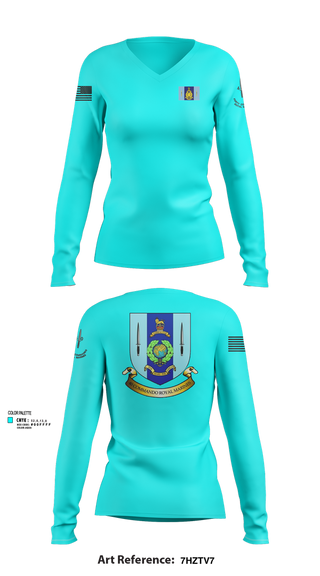 Womens Long Sleeve Vneck Shirt, 40 Royal marine commando, , Teamtime, Team time, sublimation, custom sports apparel, team uniforms, spirit wear, spiritwear, sports uniforms, custom shirts, team store, custom team store, fundraiser sports, apparel fundraiser