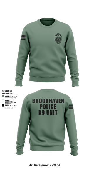 Crew Neck Sweatshirt, Brookhaven K9 Unit, Police, Teamtime, Team time, sublimation, custom sports apparel, team uniforms, spirit wear, spiritwear, sports uniforms, custom shirts, team store, custom team store, fundraiser sports, apparel fundraiser