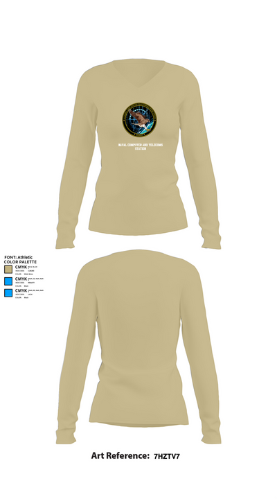 Naval Computer and Telecoms Station 86798210 Women's Long Sleeve V-neck Shirt - 78