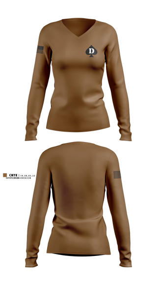 Womens Long Sleeve Vneck Shirt, Dog Company, Army, Teamtime, Team time, sublimation, custom sports apparel, team uniforms, spirit wear, spiritwear, sports uniforms, custom shirts, team store, custom team store, fundraiser sports, apparel fundraiser
