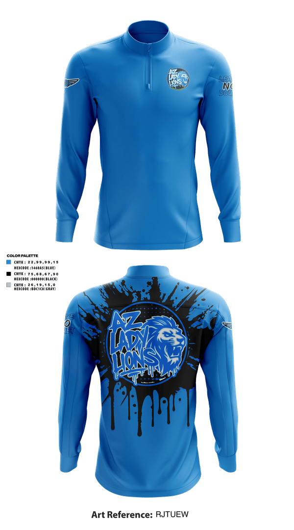 Quarter Zip Jacket, AZ Lady Lions, Spirit Store, Teamtime, Team time, sublimation, custom sports apparel, team uniforms, spirit wear, spiritwear, sports uniforms, custom shirts, team store, custom team store, fundraiser sports, apparel fundraiser