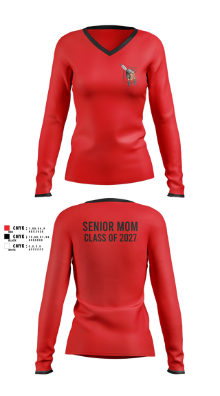 Womens Long Sleeve Vneck Shirt, Cheyenne Central, , Teamtime, Team time, sublimation, custom sports apparel, team uniforms, spirit wear, spiritwear, sports uniforms, custom shirts, team store, custom team store, fundraiser sports, apparel fundraiser