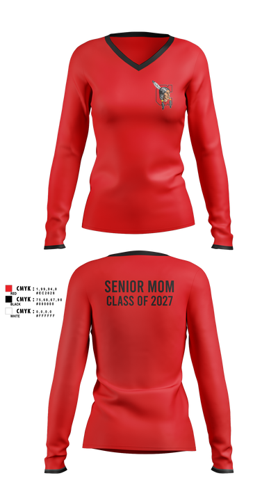 Cheyenne Central Women's Long Sleeve V-neck Shirt - 4