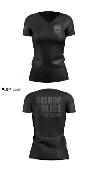 Womens Short Sleeve Vneck Shirt, Bishop Police Department, Police, Teamtime, Team time, sublimation, custom sports apparel, team uniforms, spirit wear, spiritwear, sports uniforms, custom shirts, team store, custom team store, fundraiser sports, apparel fundraiser