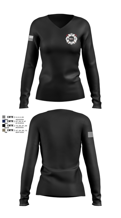 Camp dick fire & rescue Women's Long Sleeve V-neck Shirt - 120