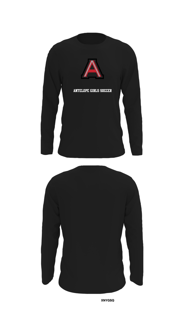 Long Sleeve Performance Shirt, Antelope Girls Soccer, Women's Soccer, Teamtime, Team time, sublimation, custom sports apparel, team uniforms, spirit wear, spiritwear, sports uniforms, custom shirts, team store, custom team store, fundraiser sports, apparel fundraiser