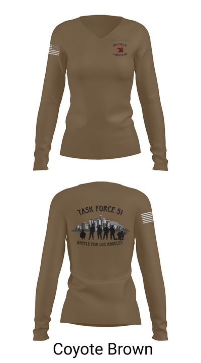 1-185th IN BN 23098536 Women's Long Sleeve V-neck Shirt - 16