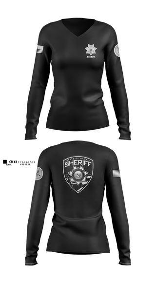 Womens Long Sleeve Vneck Shirt, Hawai’i Department of Law Enforcement- Sheriff Division, Police, Teamtime, Team time, sublimation, custom sports apparel, team uniforms, spirit wear, spiritwear, sports uniforms, custom shirts, team store, custom team store, fundraiser sports, apparel fundraiser