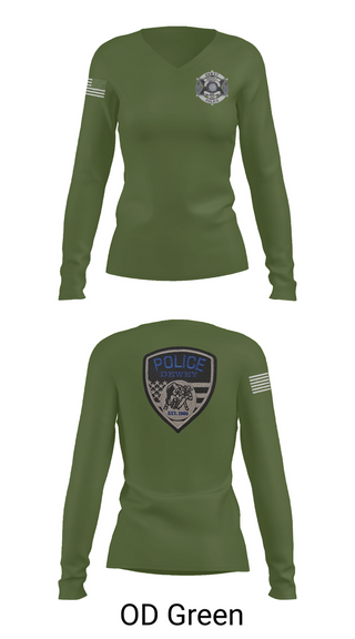 Womens Long Sleeve Vneck Shirt, Dewey Police Department, , Teamtime, Team time, sublimation, custom sports apparel, team uniforms, spirit wear, spiritwear, sports uniforms, custom shirts, team store, custom team store, fundraiser sports, apparel fundraiser