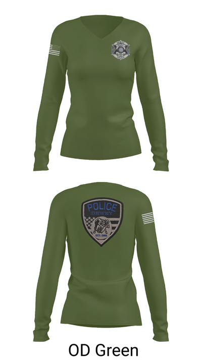 Dewey Police Department 16354640 Women's Long Sleeve V-neck Shirt - 54