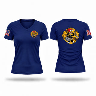 Womens Short Sleeve Vneck Shirt, Wissota Firefighters Association, Fire Department, Teamtime, Team time, sublimation, custom sports apparel, team uniforms, spirit wear, spiritwear, sports uniforms, custom shirts, team store, custom team store, fundraiser sports, apparel fundraiser