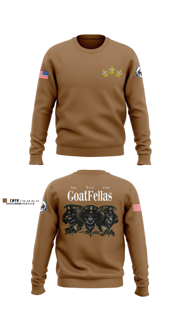 Crew Neck Sweatshirt, NTAG ORV CHIEFS MESS, Navy, Teamtime, Team time, sublimation, custom sports apparel, team uniforms, spirit wear, spiritwear, sports uniforms, custom shirts, team store, custom team store, fundraiser sports, apparel fundraiser