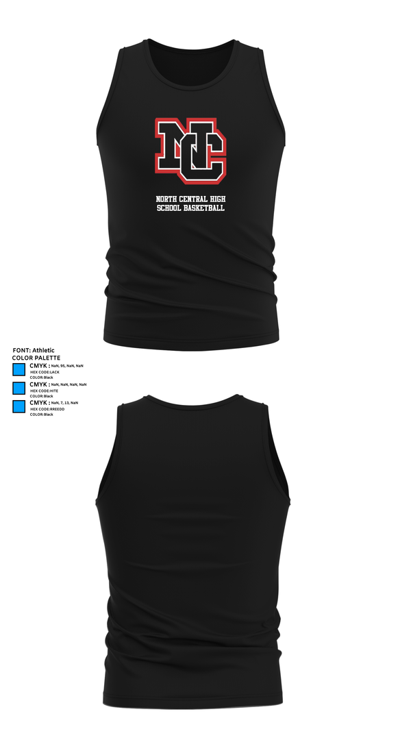 Tank Top, North Central High School Basketball, Men's Basketball, Teamtime, Team time, sublimation, custom sports apparel, team uniforms, spirit wear, spiritwear, sports uniforms, custom shirts, team store, custom team store, fundraiser sports, apparel fundraiser