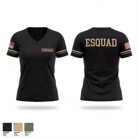 Womens Short Sleeve Vneck Shirt, E-Squad, Police, Teamtime, Team time, sublimation, custom sports apparel, team uniforms, spirit wear, spiritwear, sports uniforms, custom shirts, team store, custom team store, fundraiser sports, apparel fundraiser