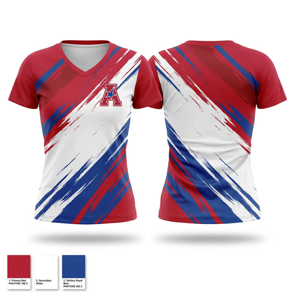 Womens Short Sleeve Vneck Shirt, All American, Baseball, Teamtime, Team time, sublimation, custom sports apparel, team uniforms, spirit wear, spiritwear, sports uniforms, custom shirts, team store, custom team store, fundraiser sports, apparel fundraiser