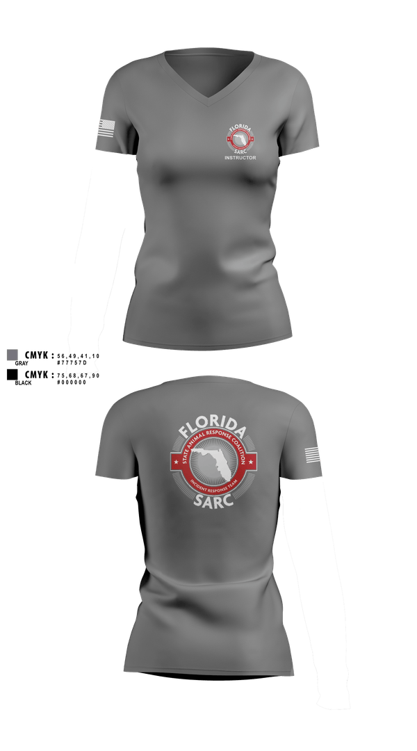 Womens Short Sleeve Vneck Shirt, Florida State Animal Response Coalition, , Teamtime, Team time, sublimation, custom sports apparel, team uniforms, spirit wear, spiritwear, sports uniforms, custom shirts, team store, custom team store, fundraiser sports, apparel fundraiser