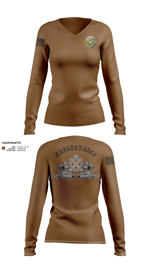 Womens Long Sleeve Vneck Shirt, 548th DSSB C co, Army, Teamtime, Team time, sublimation, custom sports apparel, team uniforms, spirit wear, spiritwear, sports uniforms, custom shirts, team store, custom team store, fundraiser sports, apparel fundraiser
