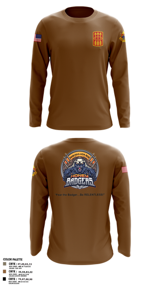 Long Sleeve Performance Shirt, Honey Badgers / 30X, Army, Teamtime, Team time, sublimation, custom sports apparel, team uniforms, spirit wear, spiritwear, sports uniforms, custom shirts, team store, custom team store, fundraiser sports, apparel fundraiser