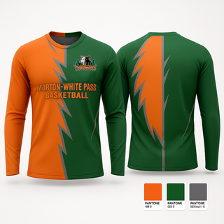 Long Sleeve Performance Shirt, Morton-White Pass Basketball, Men's Basketball, Teamtime, Team time, sublimation, custom sports apparel, team uniforms, spirit wear, spiritwear, sports uniforms, custom shirts, team store, custom team store, fundraiser sports, apparel fundraiser