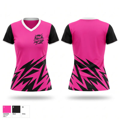 Pink Thunder 42981924 Women's Short Sleeve V-neck Shirt - 1