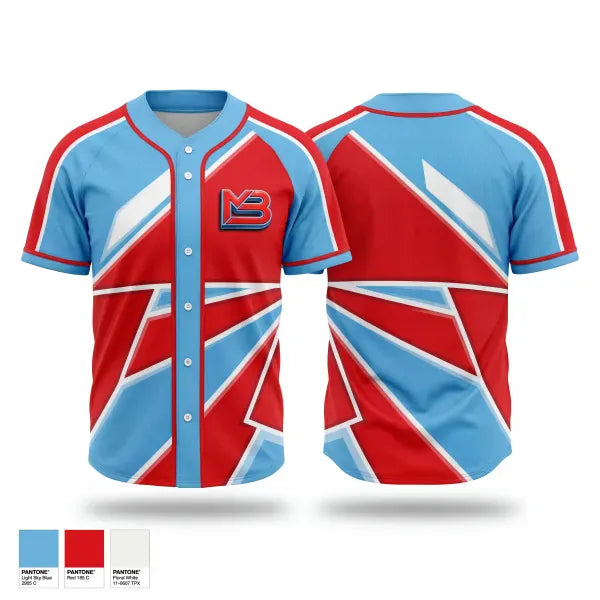 Full Button Baseball Jersey, Mikey Baseball, Baseball, Teamtime, Team time, sublimation, custom sports apparel, team uniforms, spirit wear, spiritwear, sports uniforms, custom shirts, team store, custom team store, fundraiser sports, apparel fundraiser