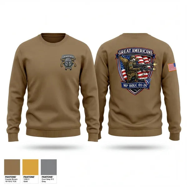 Crew Neck Sweatshirt, 01-26 MP BOLC, Army, Teamtime, Team time, sublimation, custom sports apparel, team uniforms, spirit wear, spiritwear, sports uniforms, custom shirts, team store, custom team store, fundraiser sports, apparel fundraiser