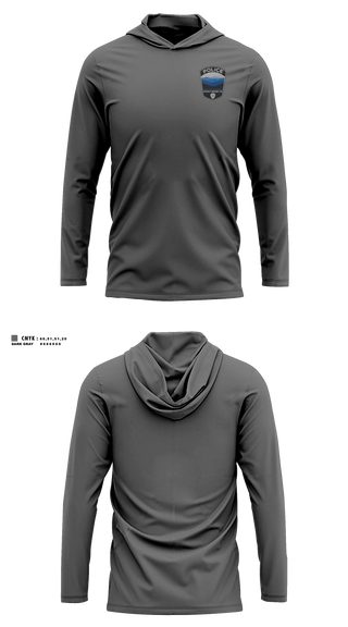 Long Sleeve Performance Shirt with hood, Rocky Mount Police Department, Police, Teamtime, Team time, sublimation, custom sports apparel, team uniforms, spirit wear, spiritwear, sports uniforms, custom shirts, team store, custom team store, fundraiser sports, apparel fundraiser