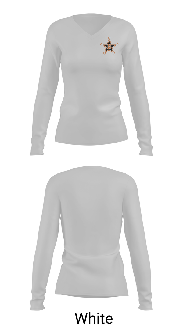 Womens Long Sleeve Vneck Shirt, Eastlake North Cross County, Cross Country, Teamtime, Team time, sublimation, custom sports apparel, team uniforms, spirit wear, spiritwear, sports uniforms, custom shirts, team store, custom team store, fundraiser sports, apparel fundraiser