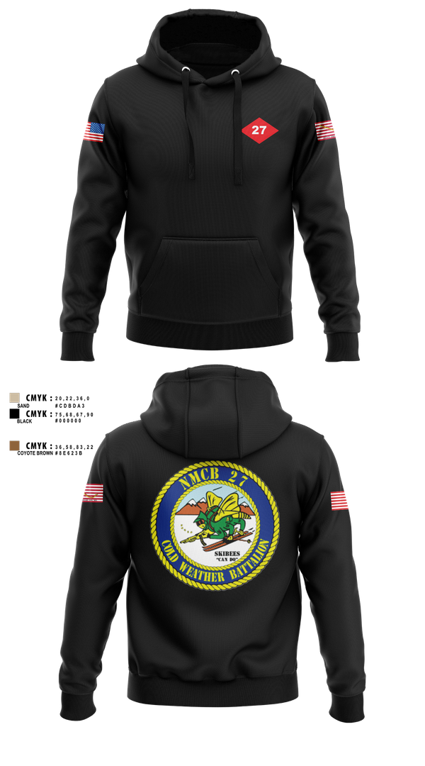 Hoodie, NMCB  27, Navy, Teamtime, Team time, sublimation, custom sports apparel, team uniforms, spirit wear, spiritwear, sports uniforms, custom shirts, team store, custom team store, fundraiser sports, apparel fundraiser