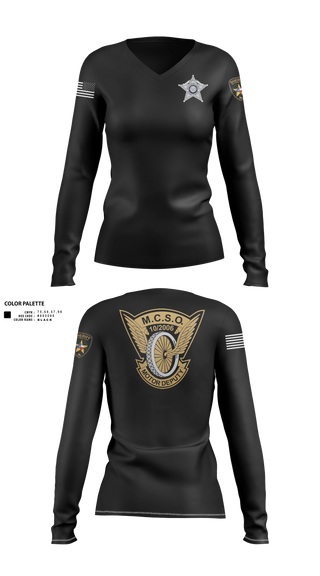 Womens Long Sleeve Vneck Shirt, Motors, Police, Teamtime, Team time, sublimation, custom sports apparel, team uniforms, spirit wear, spiritwear, sports uniforms, custom shirts, team store, custom team store, fundraiser sports, apparel fundraiser