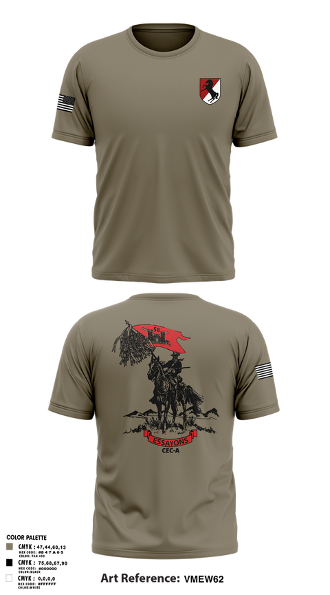 Old School Cotton Feel Shirt, 58th CEC-A, Army, Teamtime, Team time, sublimation, custom sports apparel, team uniforms, spirit wear, spiritwear, sports uniforms, custom shirts, team store, custom team store, fundraiser sports, apparel fundraiser