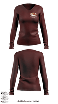 Central Regional High School Bowling 42780139 Women's Long Sleeve V-neck Shirt - 3