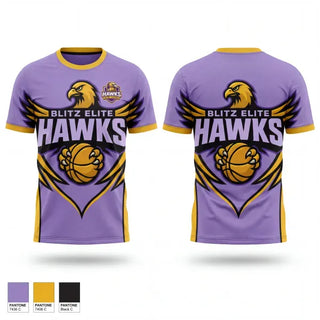 Old School Cotton Feel Shirt, Hawks Basketball, Men's Basketball, Teamtime, Team time, sublimation, custom sports apparel, team uniforms, spirit wear, spiritwear, sports uniforms, custom shirts, team store, custom team store, fundraiser sports, apparel fundraiser