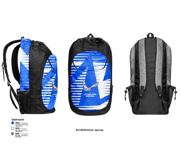 Gear Bag, Lick Creek School Basketball, Men's Basketball, Teamtime, Team time, sublimation, custom sports apparel, team uniforms, spirit wear, spiritwear, sports uniforms, custom shirts, team store, custom team store, fundraiser sports, apparel fundraiser
