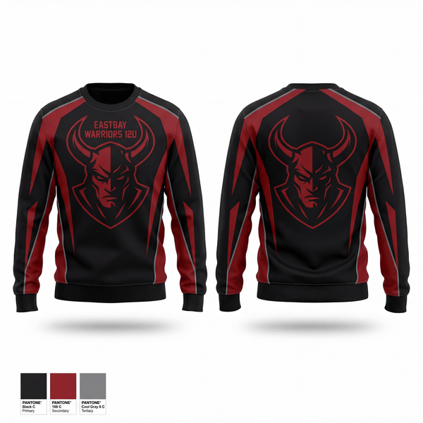 Crew Neck Sweatshirt, Eastbay Warriors 12U, , Teamtime, Team time, sublimation, custom sports apparel, team uniforms, spirit wear, spiritwear, sports uniforms, custom shirts, team store, custom team store, fundraiser sports, apparel fundraiser