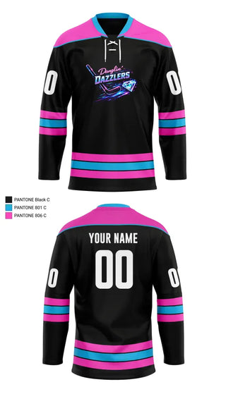 Hockey Jersey, Danglin’ Dazzlers, Ice Hockey, Teamtime, Team time, sublimation, custom sports apparel, team uniforms, spirit wear, spiritwear, sports uniforms, custom shirts, team store, custom team store, fundraiser sports, apparel fundraiser