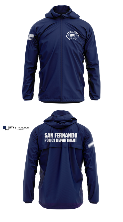Windbreaker, San Fernando Police Department, Police, Teamtime, Team time, sublimation, custom sports apparel, team uniforms, spirit wear, spiritwear, sports uniforms, custom shirts, team store, custom team store, fundraiser sports, apparel fundraiser
