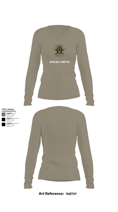 87th CEC-A FMT PLT 27162663 Women's Long Sleeve V-neck Shirt - 62