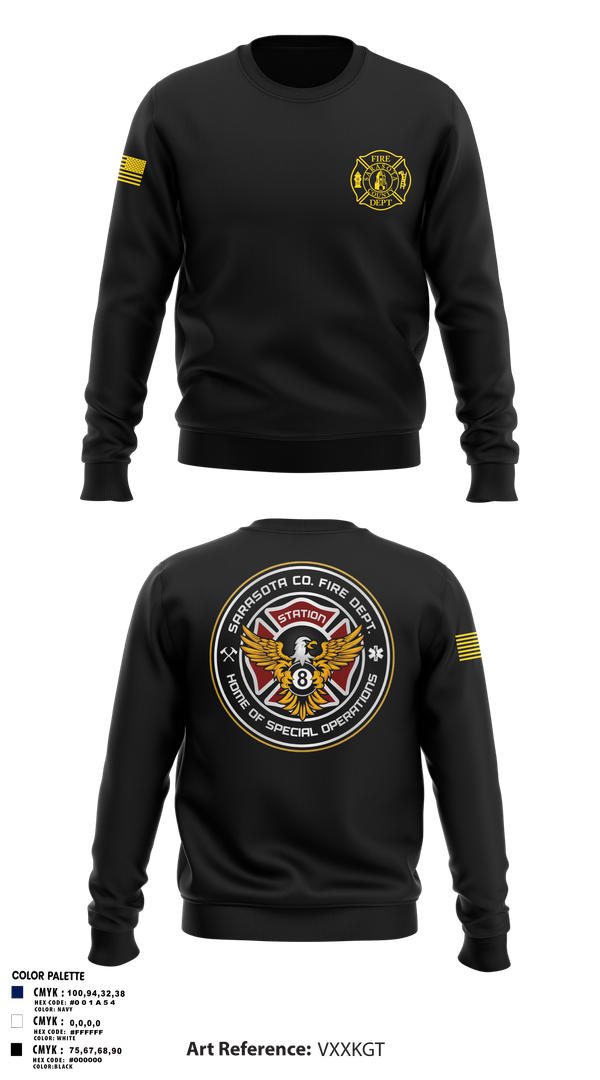 Crew Neck Sweatshirt, Sarasota County Fire Department, , Teamtime, Team time, sublimation, custom sports apparel, team uniforms, spirit wear, spiritwear, sports uniforms, custom shirts, team store, custom team store, fundraiser sports, apparel fundraiser