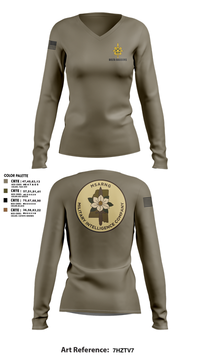 MSARNG MICO 29395539 Women's Long Sleeve V-neck Shirt - 15