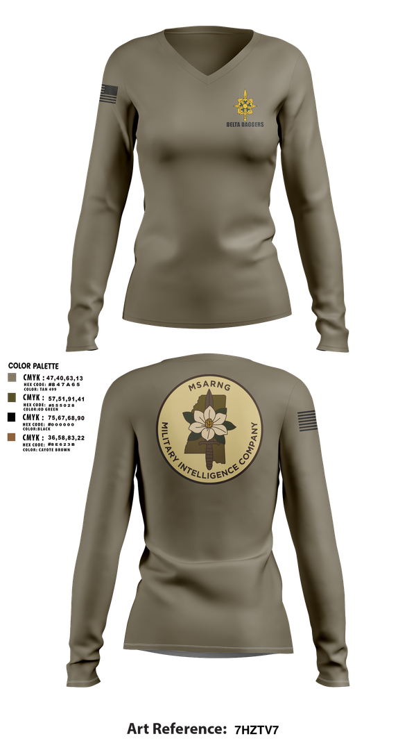 Womens Long Sleeve Vneck Shirt, , National Guard, Teamtime, Team time, sublimation, custom sports apparel, team uniforms, spirit wear, spiritwear, sports uniforms, custom shirts, team store, custom team store, fundraiser sports, apparel fundraiser