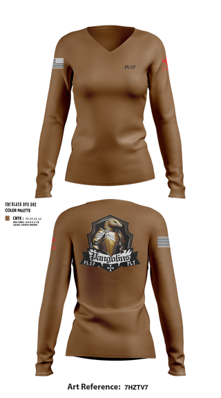 Womens Long Sleeve Vneck Shirt, PLXP PLT Pangolins, , Teamtime, Team time, sublimation, custom sports apparel, team uniforms, spirit wear, spiritwear, sports uniforms, custom shirts, team store, custom team store, fundraiser sports, apparel fundraiser