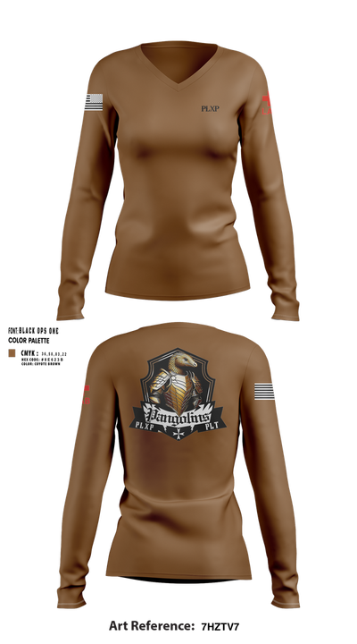 PLXP PLT Pangolins 58795732 Women's Long Sleeve V-neck Shirt - 30
