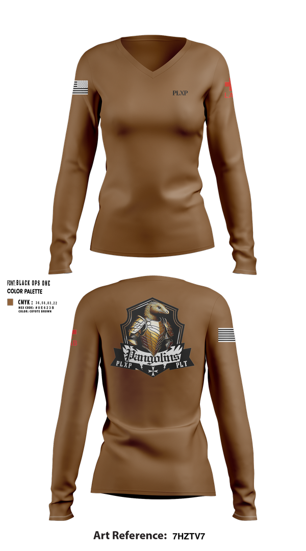 Womens Long Sleeve Vneck Shirt, PLXP PLT Pangolins, , Teamtime, Team time, sublimation, custom sports apparel, team uniforms, spirit wear, spiritwear, sports uniforms, custom shirts, team store, custom team store, fundraiser sports, apparel fundraiser