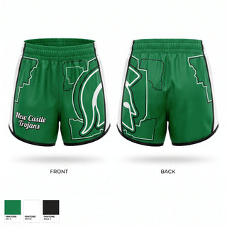 Womens Shorts, New Castle Trojans, Spirit Store, Teamtime, Team time, sublimation, custom sports apparel, team uniforms, spirit wear, spiritwear, sports uniforms, custom shirts, team store, custom team store, fundraiser sports, apparel fundraiser