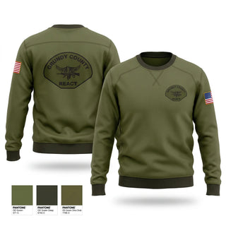 Crew Neck Sweatshirt, Grundy County REACT, Police, Teamtime, Team time, sublimation, custom sports apparel, team uniforms, spirit wear, spiritwear, sports uniforms, custom shirts, team store, custom team store, fundraiser sports, apparel fundraiser
